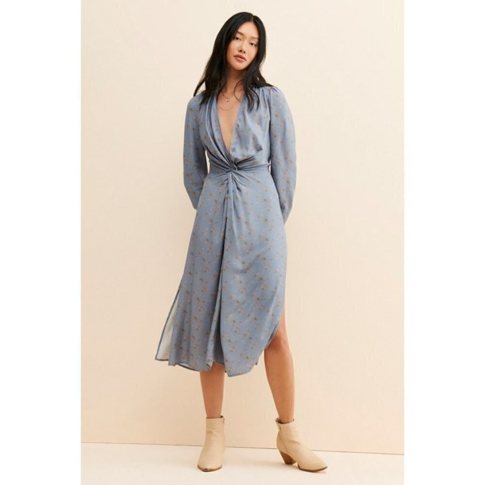 NWT Jen’s Pirate Booty | Colisee Midi Dress in Washed Blue Floral US